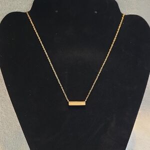 18" Elegant Gold Bar Necklace